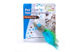 Cat Toy - Feather Valerian Mouse