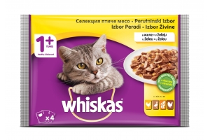 WHISKAS 1+  Pouch 4x100gr POULTRY