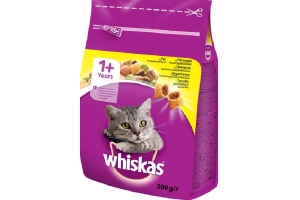 WHISKAS - Суха Храна за Котки с пилешко месо 300гр