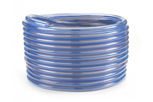 Transparent milk hose with blue band 12.7x21
